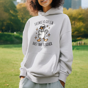 Stille ist golden, Farbband ist silber Hoodie