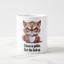 Stille ist Golden Funny Cat Quotes Kaffee Tasse