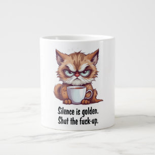 Stille ist Golden Funny Cat Quotes Kaffee Tasse