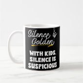 Stille ist Golden Kids Suspicious Meme für Mamas u Kaffeetasse (Links)