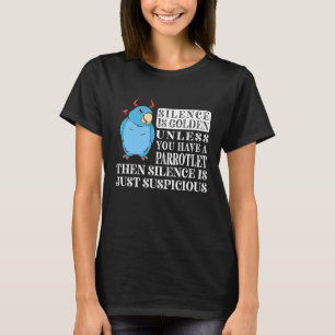 Stille ist Goldener Papagei I Blauer Paprika T-Shirt