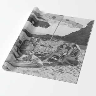 Stille ist goldener Strand, Vintag, Retro, Buch, P Geschenkpapier