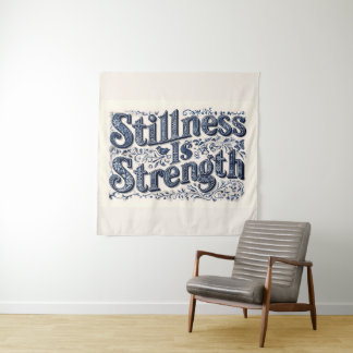 Stille ist Stärke (beige Hintergrund) Wandteppich