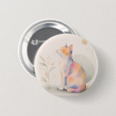 Stille Katze im Mondlicht Button (Vorne & Hinten)