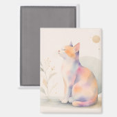 Stille Katze im Mondlicht Magnet (Vorderseite/Rückseite)