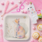 Stille Katze im Mondlicht Pappteller (Party)