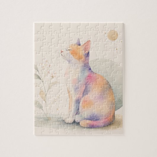 Stille Katze im Mondlicht Puzzle (Vertikal)