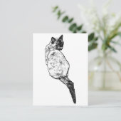 Stille Katze, sanfte Grüße Postkarte (Stehend Vorderseite)