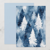 Stille Kiefern Winterwald Einladung (Vorne/Hinten)
