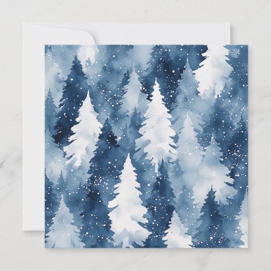 Stille Kiefern Winterwald Feiertagskarte (Vorderseite)