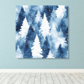 Stille Kiefern Winterwald Leinwanddruck (Insitu (Holzboden))