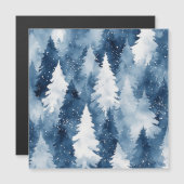 Stille Kiefern Winterwald Magnetkarte (Vorne/Hinten)