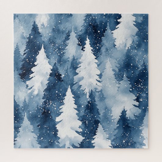 Stille Kiefern Winterwald Puzzle (Vertikal)