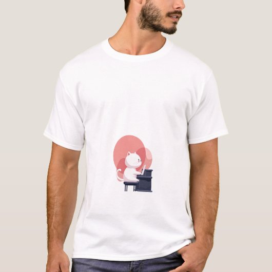 Stille Klavierkatze T-Shirt (Vorderseite)