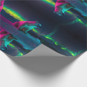 Stille Majestät: Eisbär unter Nordlicht Geschenkpapier (Ecke)