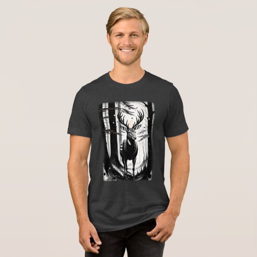 Stille Majestät im Wald Tri-Blend Shirt (Vorderseite voll)