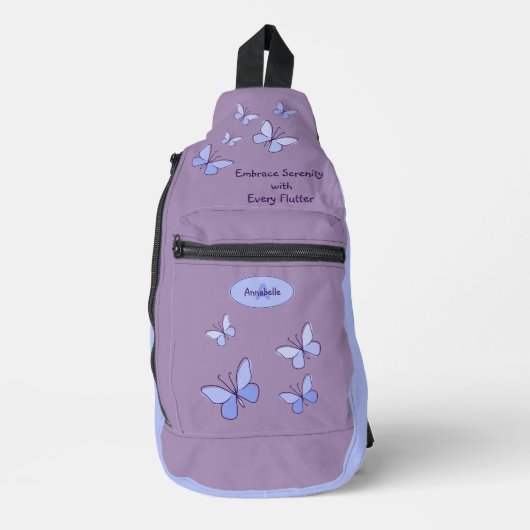 Stille mit jedem Flutter-Violett Crossbody Bag (Vorderseite)