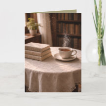 Stille Momente: Morgen Tee und Bücher Art Card
