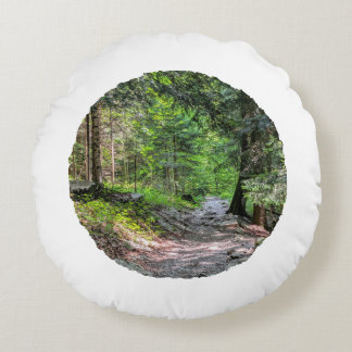 Stille Momente - Rundes Dekokissen mit Naturmotiv