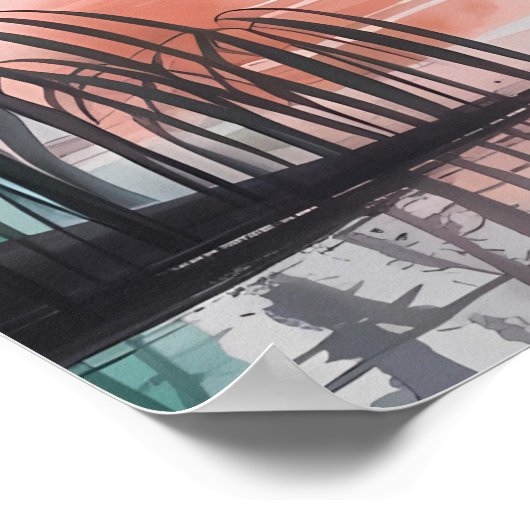 Stille Monde über der Jade Pagoda. Poster (Ecke)