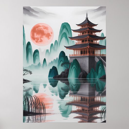 Stille Monde über der Jade Pagoda. Poster (Vorne)