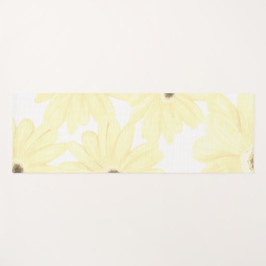 Stille Morgengelbe Blumen Yogamatte (Vorderseite (Horizontal))