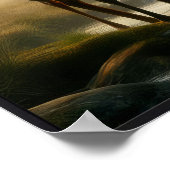 Stille Morgenstunden im Wald mit optionalem Rahmen Poster (Ecke)