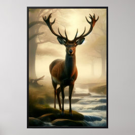 Stille Morgenstunden im Wald mit optionalem Rahmen Poster