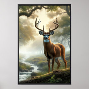 Stille Morgenstunden im Wald mit optionalem Rahmen Poster
