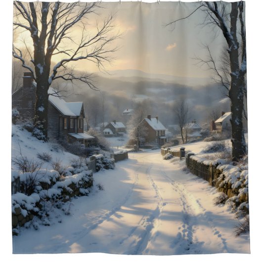 Stille nach Schneefall – Winterlandschaft Duschvor Duschvorhang (Vorderseite)