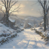 Stille nach Schneefall – Winterlandschaft Quadrat Aufkleber (Vorderseite)