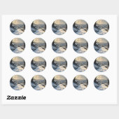 Stille nach Schneefall – Winterlandschaft Runder Aufkleber (Blatt)