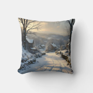 Stille nach Schneefall – Winterlandschaft-Wurfdeck Kissen