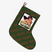 STILLE NACHT AUF DEUTSCH mit ENGEL Großer Weihnachtsstrumpf (Vorderansicht (hängend))