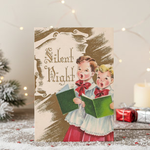 Stille Nacht Chorknaben Benutzerdefinierte Vintage Feiertagskarte