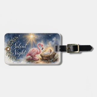 Stille Nacht Flamingo Weihnachtsgeburts Luggageanh Gepäckanhänger