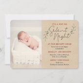 Stille Nacht Geburtsankündigung Weihnachtskarte Feiertagskarte (Vorderseite)