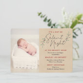 Stille Nacht Geburtsankündigung Weihnachtskarte Feiertagskarte (Stehend Vorderseite)