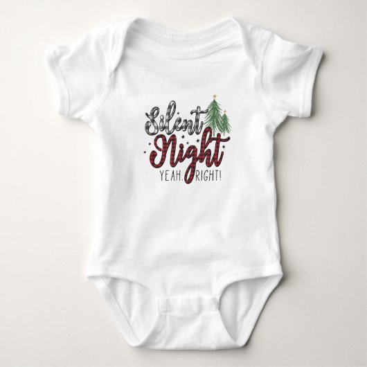 Stille Nacht genau richtig Weihnachten Kind weiß Baby Strampler (Vorderseite)