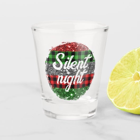 Stille Nacht: Gewohntes Weihnachten Schnapsglas (Vorderseite)