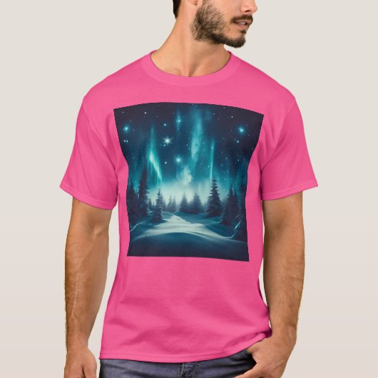 Stille Nacht Glittering Pines Mitternacht Frieden T-Shirt (Vorderseite)