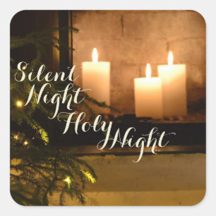 "Stille Nacht Heilige Nacht" Beliebter Weihnachtsl Quadratischer Aufkleber