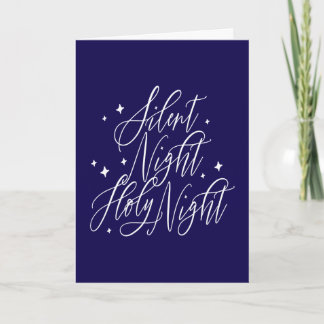 Stille Nacht Heilige Nacht Feiertagsblau Weihnacht Karte