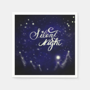 Stille Nacht, heilige Nacht - Glänzende Schneeszen Serviette