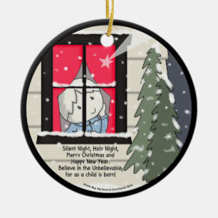 Stille Nacht, heilige Nacht Keramik Ornament