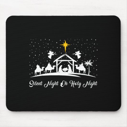 Stille Nacht Heilige Nacht Kippenszene Christlich  Mousepad (Vorne)