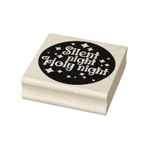 Stille Nacht Heilige Nacht Weihnachten Quadrat Hol Gummistempel