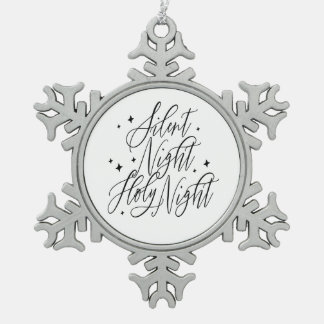 Stille Nacht Heilige Nacht Weihnachten Schneeflocken Zinn-Ornament