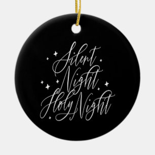 Stille Nacht Heilige Nacht Weihnachten Schwarz Run Keramik Ornament