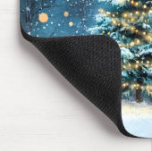 Stille Nacht, hell leuchtender Weihnachtswaldbaum Mousepad (Ecke)
